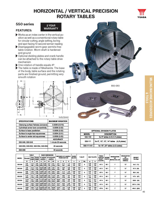 550-046  6" Manual Indexer