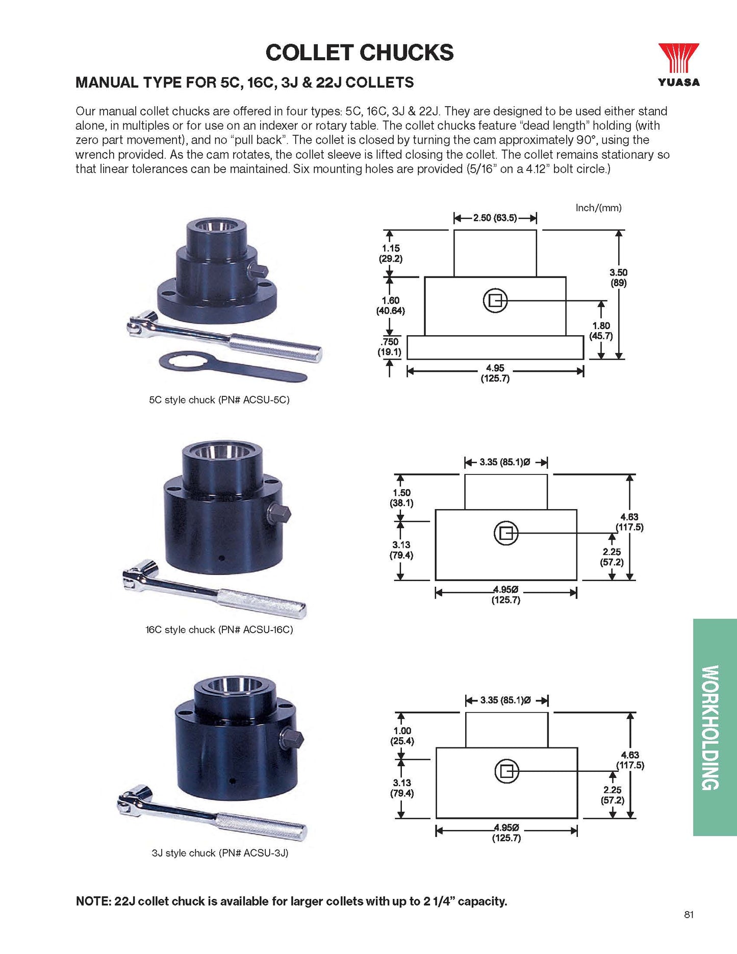 ACSU-3J  Manual Collet Closer