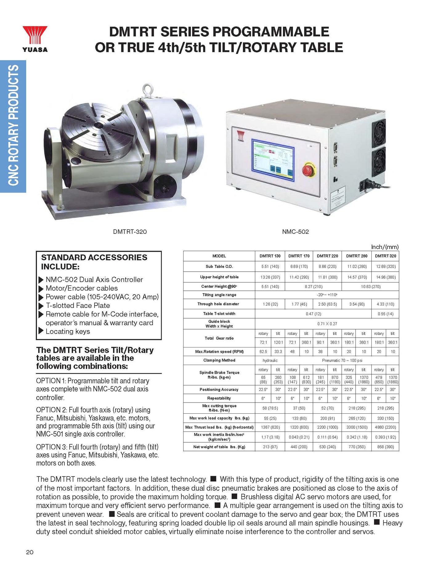 DMTRT 280 10" 5 AXIS ROTARY TABLE