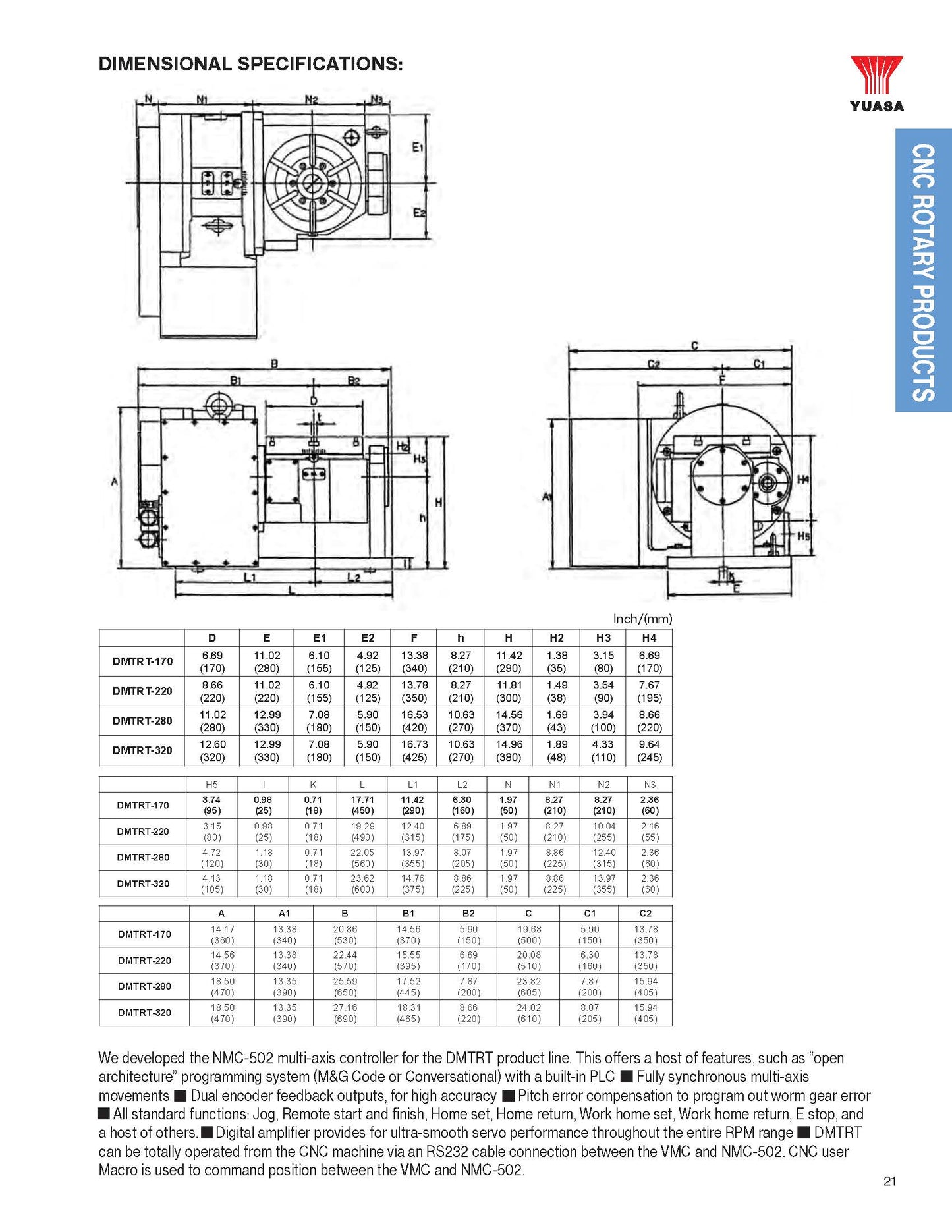 DMTRT 280 10" 5 AXIS ROTARY TABLE